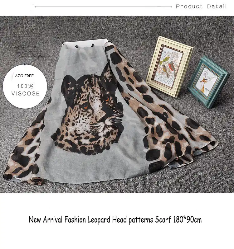 2016 Новое Прибытие Мода Leopard Head шаблоны Шарф 180*90 см Большой Мягкая Шаль Высокое