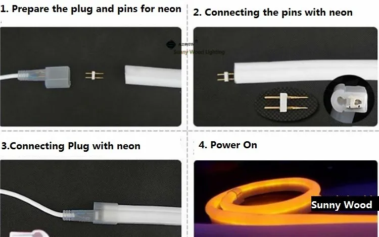 10 метров светодиодная неоновая гибкая трубка, 220 В вход светодиодная вывеска трубка, рекламная неоновая трубка с шнуром питания и зажимами LNF-2514-220V