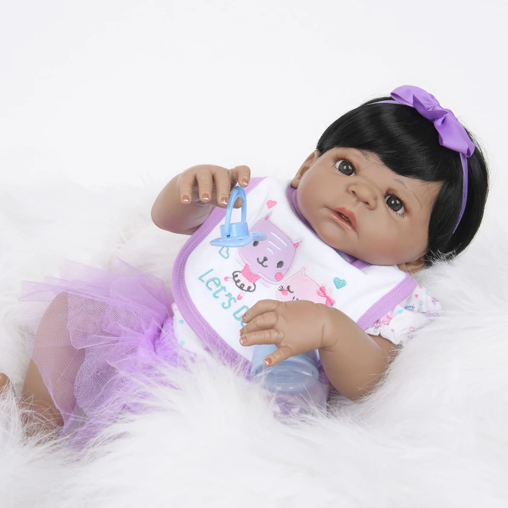

55cm 22inch Realistic Soft Vinyl Full Body Newborn Baby Girl Doll Kids Birthday Gifts Bathing Toys