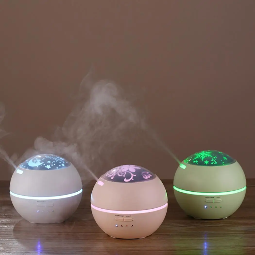

Mini Ultrasonic Air Humidifier 150ML Aroma Essential Oil Diffuser USB Humidifier Mute Mist Fogger Maker LED Light Round White