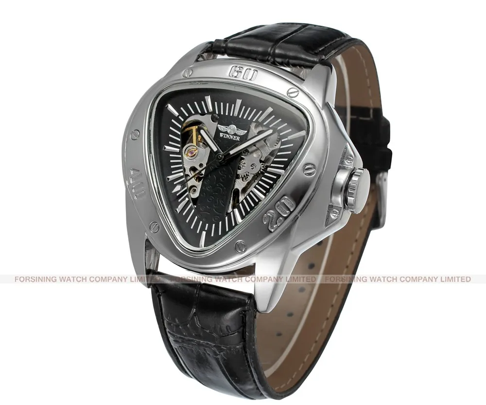 T-winner Power Reserve triangle shape and Fashion,Luxury Type brand original watch ,skeleton mens watches