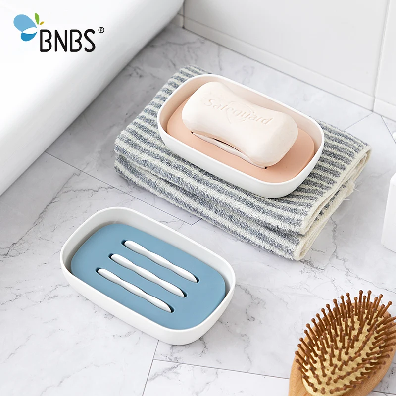 

BNBS Soap Dish Holder For Bathroom Boxes For Soap Container Travel Soap Tray Dishes Holder Home Decoration Bathroom Accessories