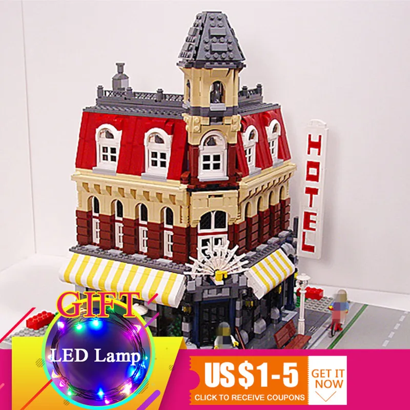 

15002 2133Pcs Cafe Corner set Compatible With 10182 Model Educational Building Blocks Toy Gift