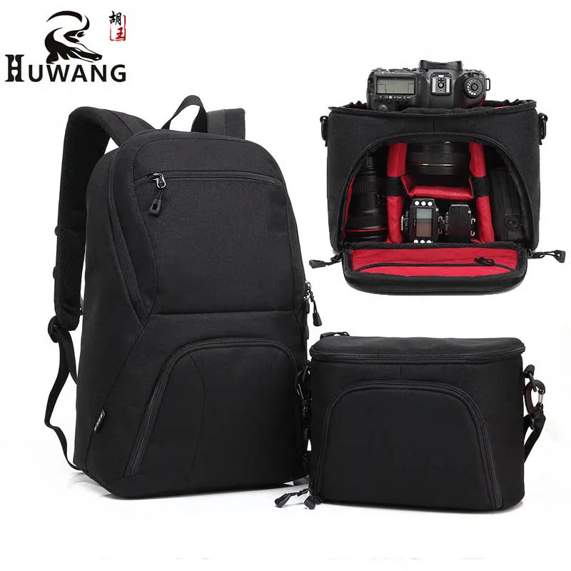 

HUWANG Camera Bag Large Capacity Combinable Travelling Camera Bag Anti-theif Digital Camera Backpack Lens Bag for Nikon Canon
