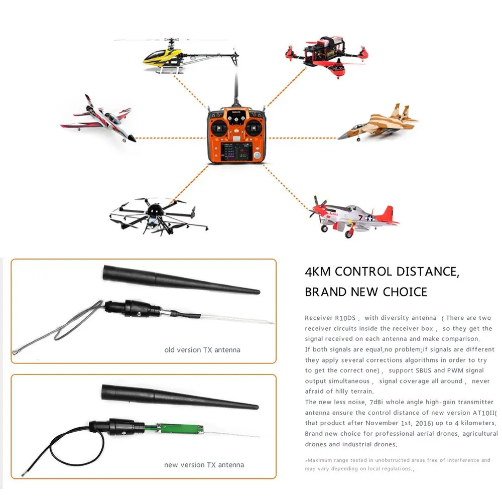 RadioLink AT10 II 2,4 Ghz 12CH дистанционный передатчик с R12DS приемником PRM-01 модуль напряжения для радиоуправляемого дрона квадрокоптера для радиоуправляемой модели