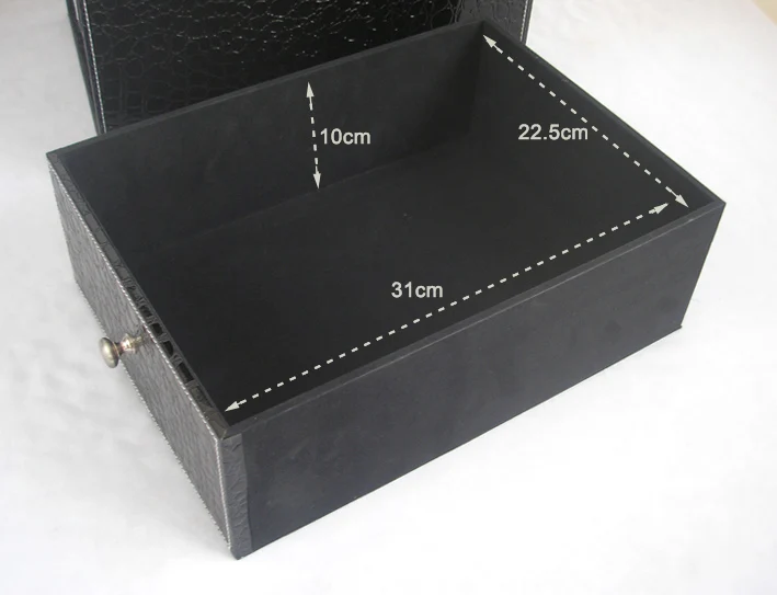 Двухслойный двойной ящик для ящиков структура кожаный пенал картотечный шкаф для хранения ящиков офисный Органайзер контейнер для документов черный 214C