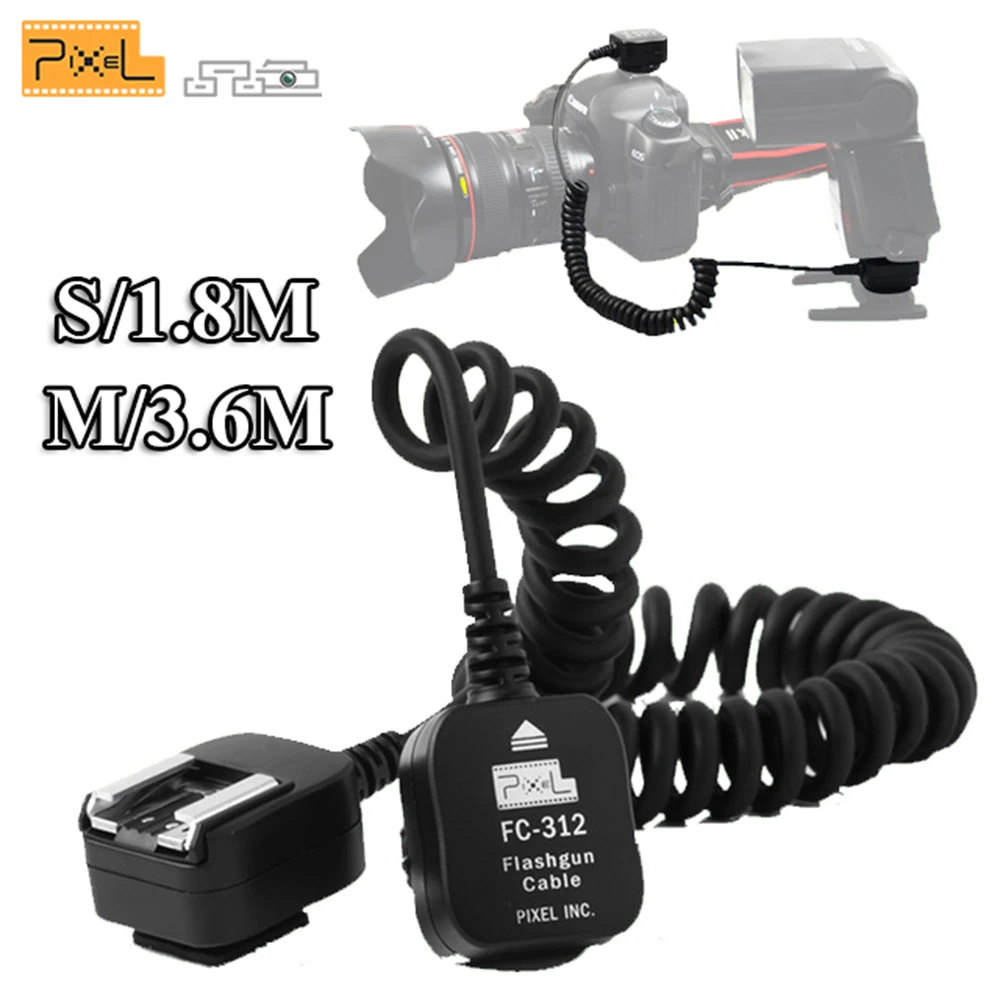 

Pixel FC-312 TTL Off-Camera Remote Flash Speedlite Sync Extension Hot Shoe Cord Flashgun Cable For Nikon D3300 D5300 D7200 D3100