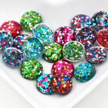 40 шт 12 мм новые модные разноцветные кабошоны из смолы с плоской задней частью