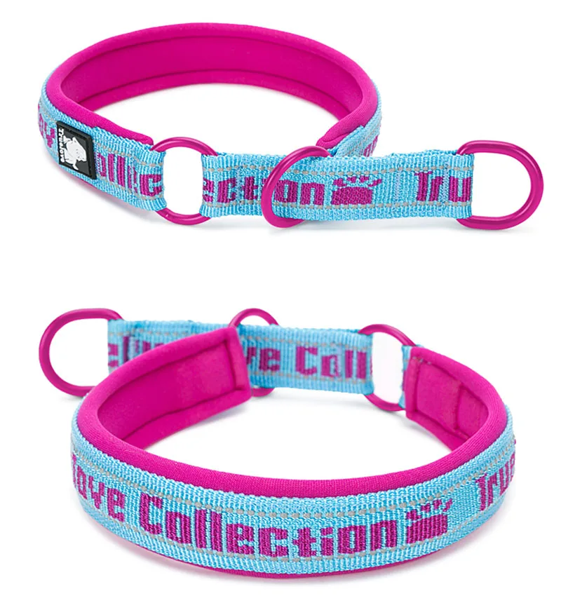 Truelove Neoprene Dog Choker Collar Nylon Soft Embroider Dog Slip Collar Training Reflective Adjustable Pitbull Collier Chien