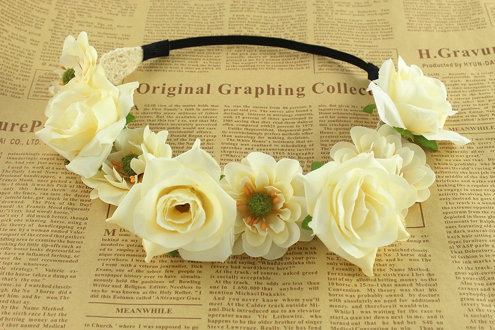 

Pink style forest style Hairpins Floral Bride Headband Wedding Party hair accessories travel photography Girl Garland Headpiece