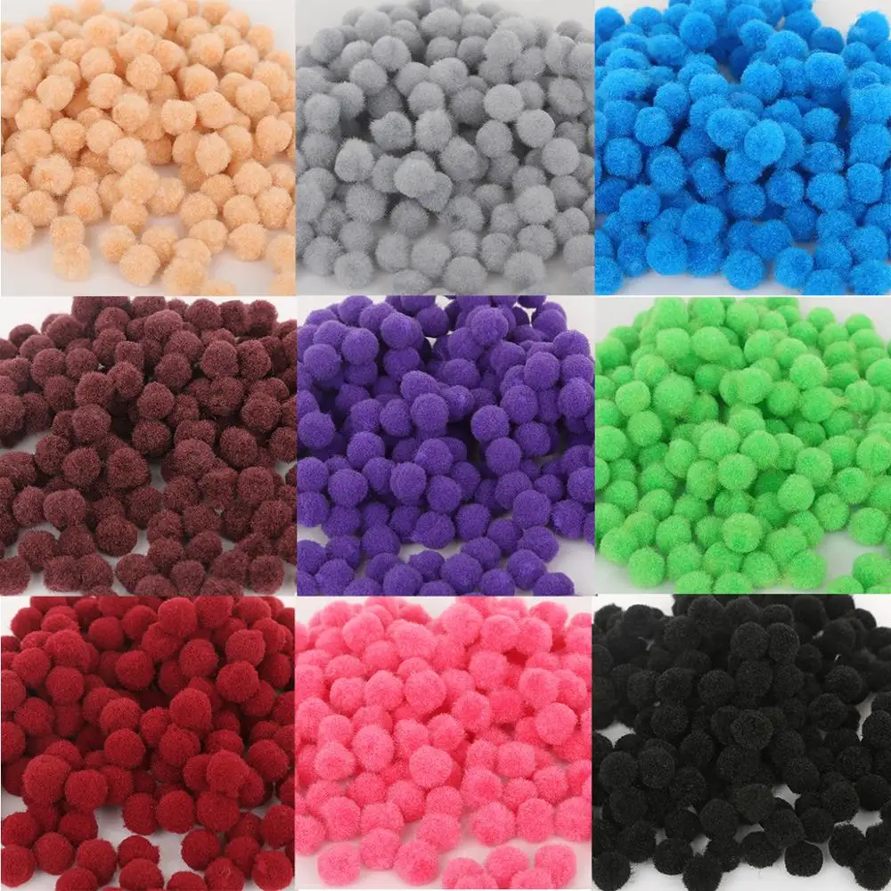 Pom Poms Craft Supplies 300pcs 10mm Mini Fluffy Ball Accessories for Kids Toys and DIY