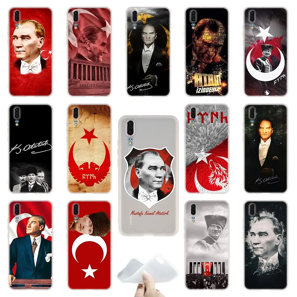 Турецкий Mustafa Kemal Ataturk ТПУ чехол для телефона Huawei P40 P30 P20 Pro P10 P9 Lite p30lite p40lite P samrt Z