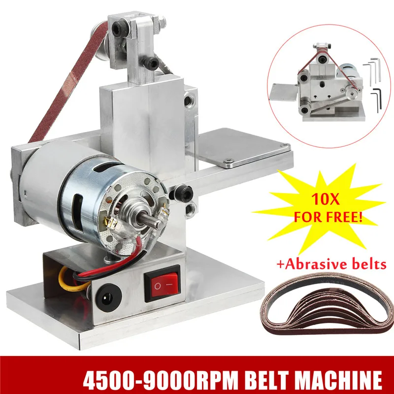 10x 20mm Belt Sharpener 110V-220V DIY Belt Sander Polishing Grinding Machine
