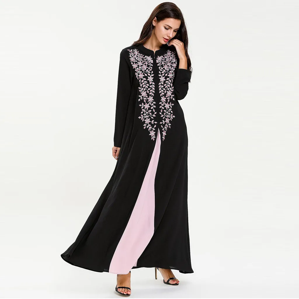 Длинное платье абайя повседневные женские мусульманские платья Женский Национальный халат Исламская мусульманская абайя средней Востока