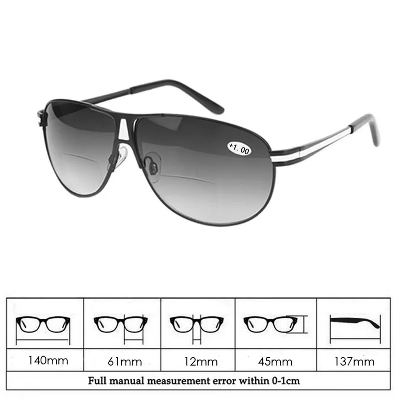 Для мужчин женщин Bifocals очки для чтения солнечные очки модные Винтаж Классический+ 1,0 до 3,5 унисекс металла рамки солнцезащитные очки для чтения