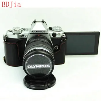 

Genuine Cowhide Leather Half Body Camera Case Base For Olympus EM5II EM5 MarkII With Battery Opening,Free Shipping