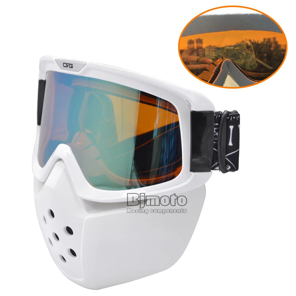 BJMOTO очки для мотокросса очки Oculos шлем для бездорожья Спорт Gafas со съемным фильтром для рта мотоциклетный шлем половина лица