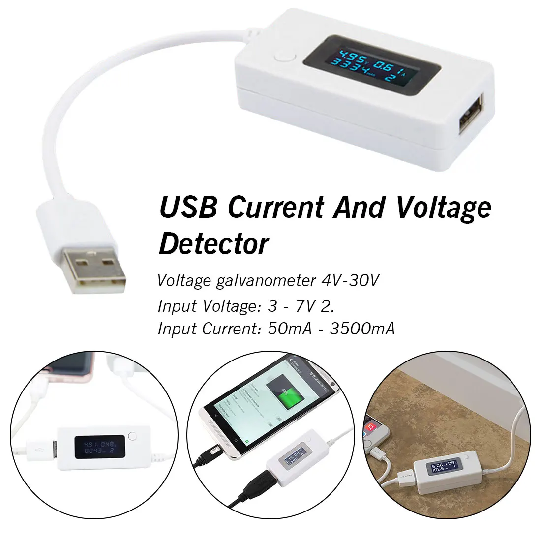 USB LCD Detector Voltmeter Ammeter Power Capacity Voltage Current Meter Tester