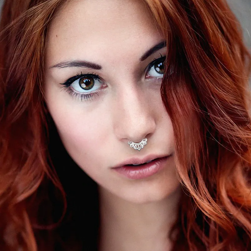 Fashion Piercing Jewelry Accessories Flower Skull Nose Rings