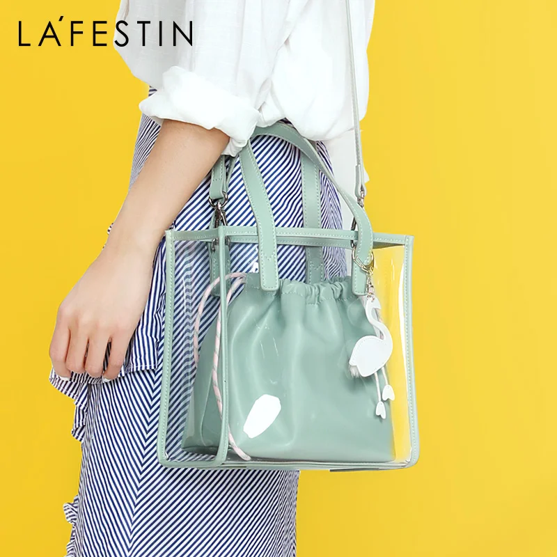 

La Festin Flamingo handbag female 2019 summer new shoulder bags messenger bag jelly transparent bag