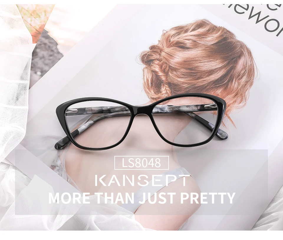 Acetate Women Eyeglasses Frame Transparent Myopia Black Cat Eye Glasses Frames Fashion Trend For Women#LS8048