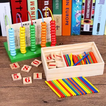 

Wooden multi-functional computing learning box Children's addition and subtraction operation early education toys (2 in 1)