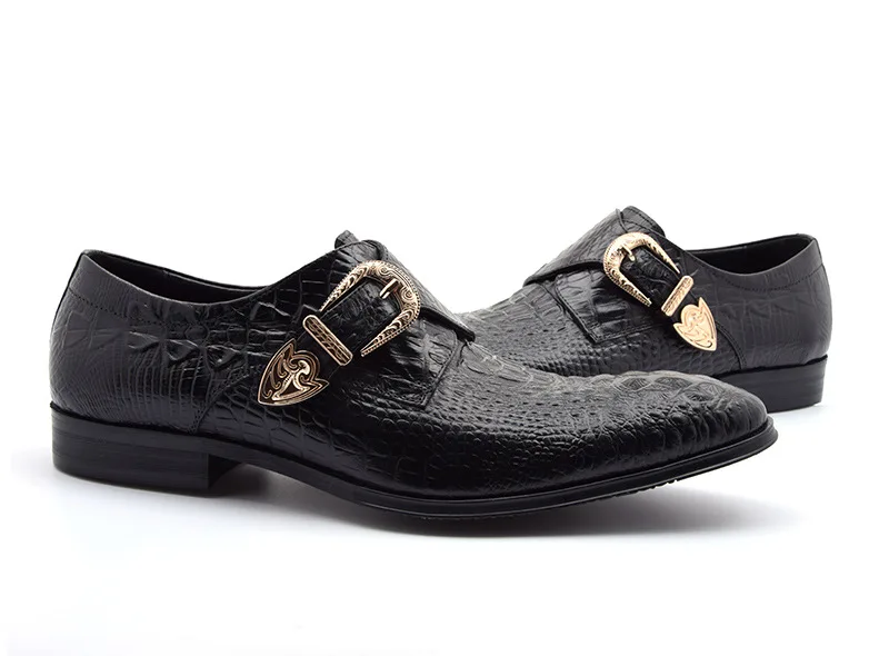 red Lujo Carrera Hebilla Oficina Negocios Cuero En Punta Trabajo Para Alta Moda Estrecha Relieve Hombres Black Hombre De Calidad Wine Zapatos Vestido Nueva Hqt1wSXx