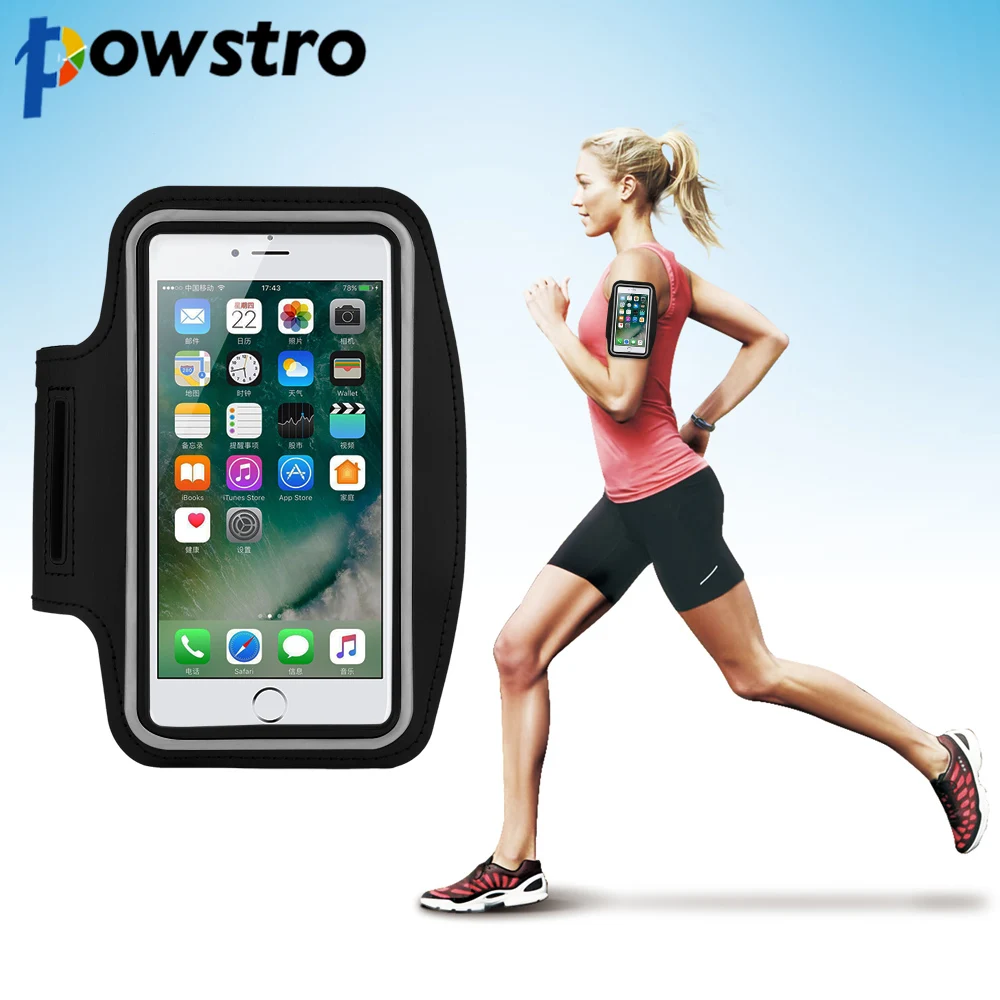Beste Powstro Waterdichte Gym Sport Running Voor iPhone 7 plus 6 s plus 6 smartphones case Sport Arm Telefoon Houder
