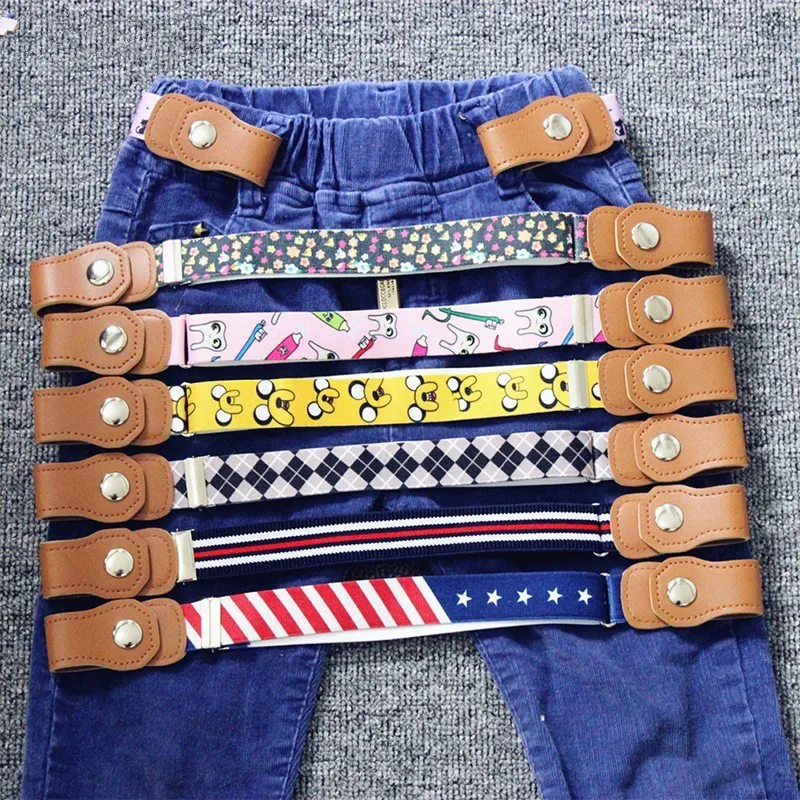 

2018 Kid's Jeans Belt Hot New Children Elastic Belt Pants For Girls Boys Anti Deduction Belt Baby Nursery Essential 16 Colour
