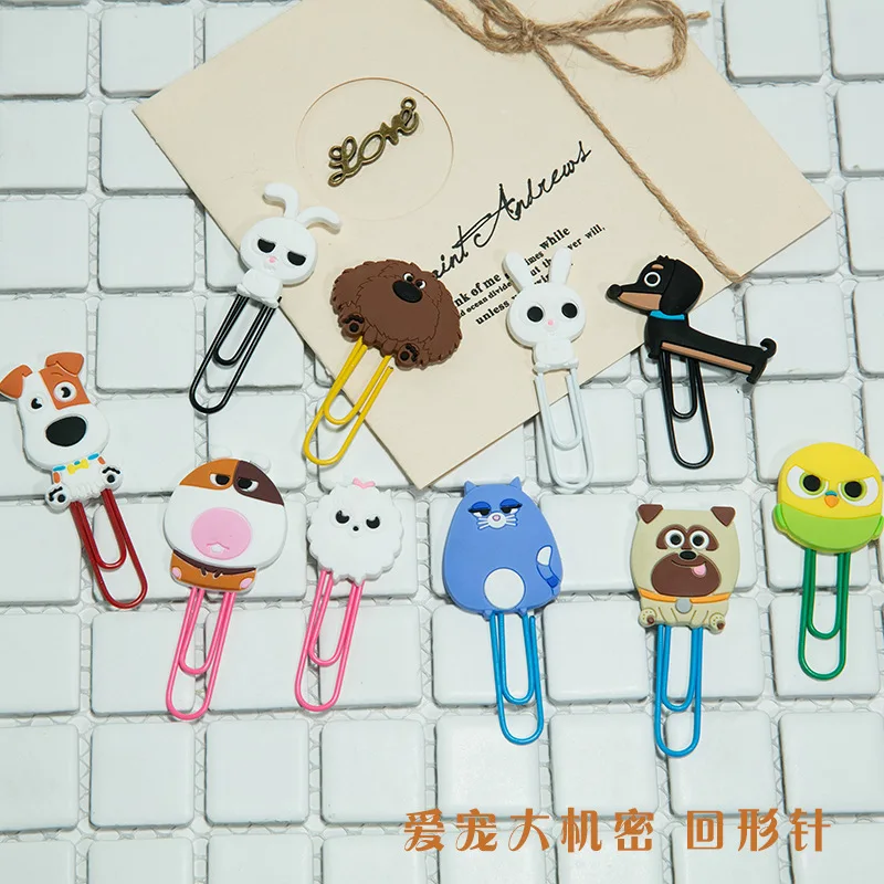 

1 Piece Creative Cartoon Creative Kids Kawaii Animals Pets Cat Rabbit Dog Parrot Sheep Home Decorative Food Bag Paper Clips