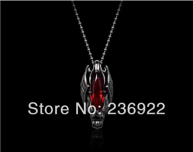 Fashion font b Jewelry b font Vintage Charm Red font b Crystal b font Dragon Warrior