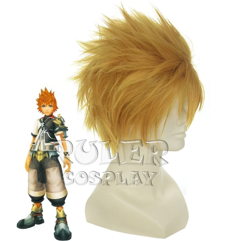 Kingdom Hearts Ventus Roxas короткие золотисто-желтые парики для Хэллоуина+ парик