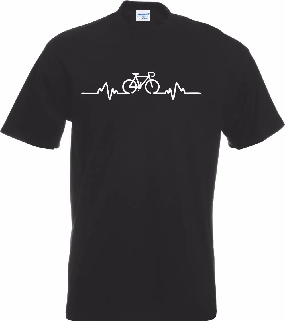 

2019 Summer 100% Cotton Cycler Biker Cyclist Heart Beat Pulse T-Shirt Biker Jersey Funny Gift Birthday cool Tee Shirts