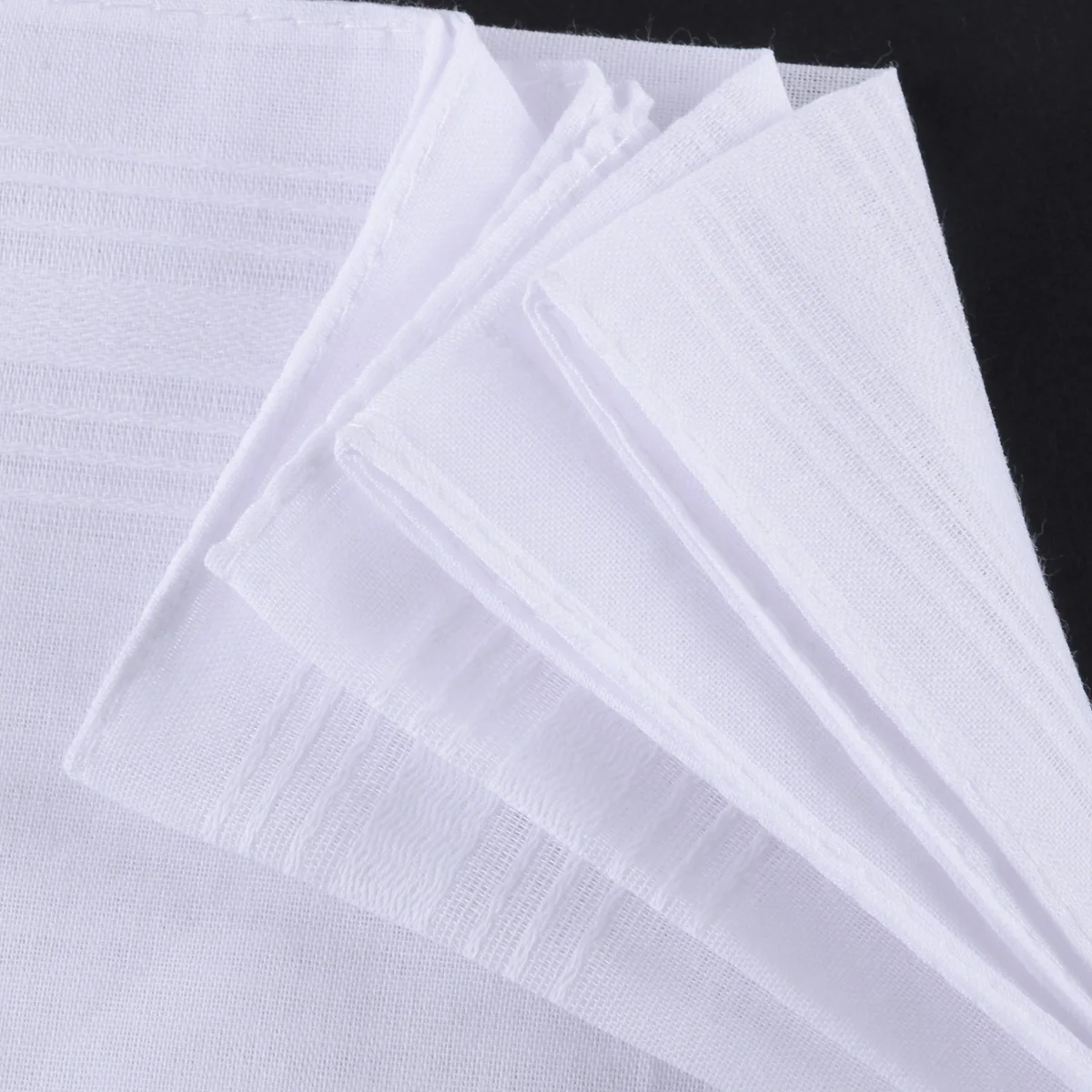 5pcs White Pocket Cotton Handkerchiefs Hankie Hanky with Stripe Men 40*40cm