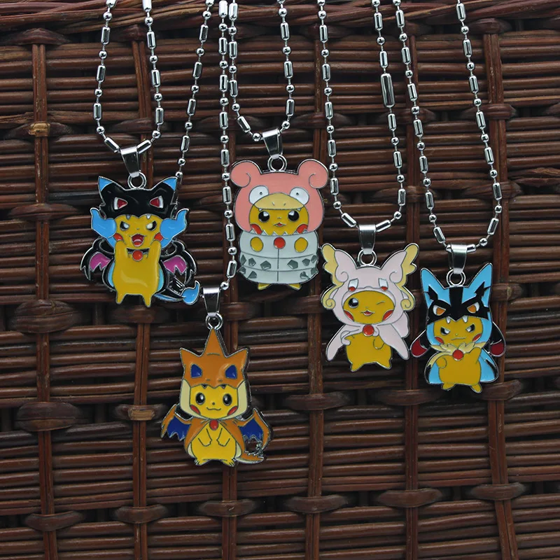 

Pokemom anime hot sale Fashion Pikachu Necklace Cute Jewelry Dragon alloy Necklace gift for children