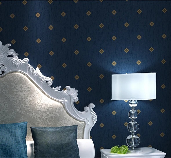3d dark blue non woven wallpaper modern shape wallpapers wall paper papel de parede tapete decoration 10 meter wallpapers wallpaper modern non woven wallpaperwall paper aliexpress