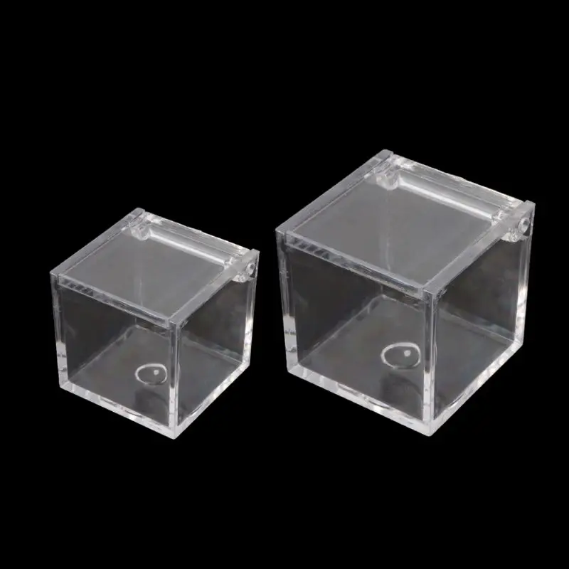 12 шт. прозрачный акриловый контейнер для хранения Чехол 5 сторонний ювелирный дисплей квадратный куб реквизит органайзер для ювелирных