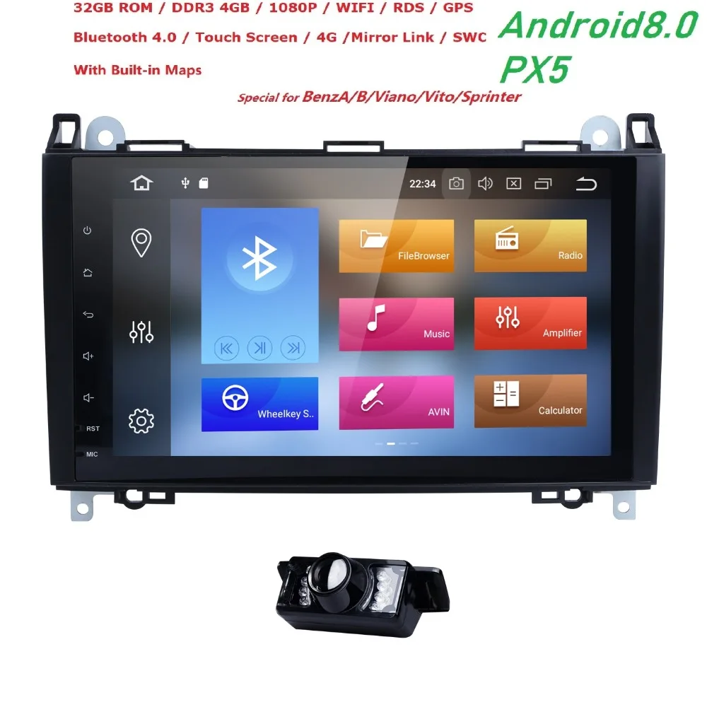 Цена 2din Android 8,0 Восьмиядерный автомобиль NODVD для Benz Sprinter W169 W245 W906 Viano Vito W639 B200 с wifi font b gps b font навигацией радио 4G ram