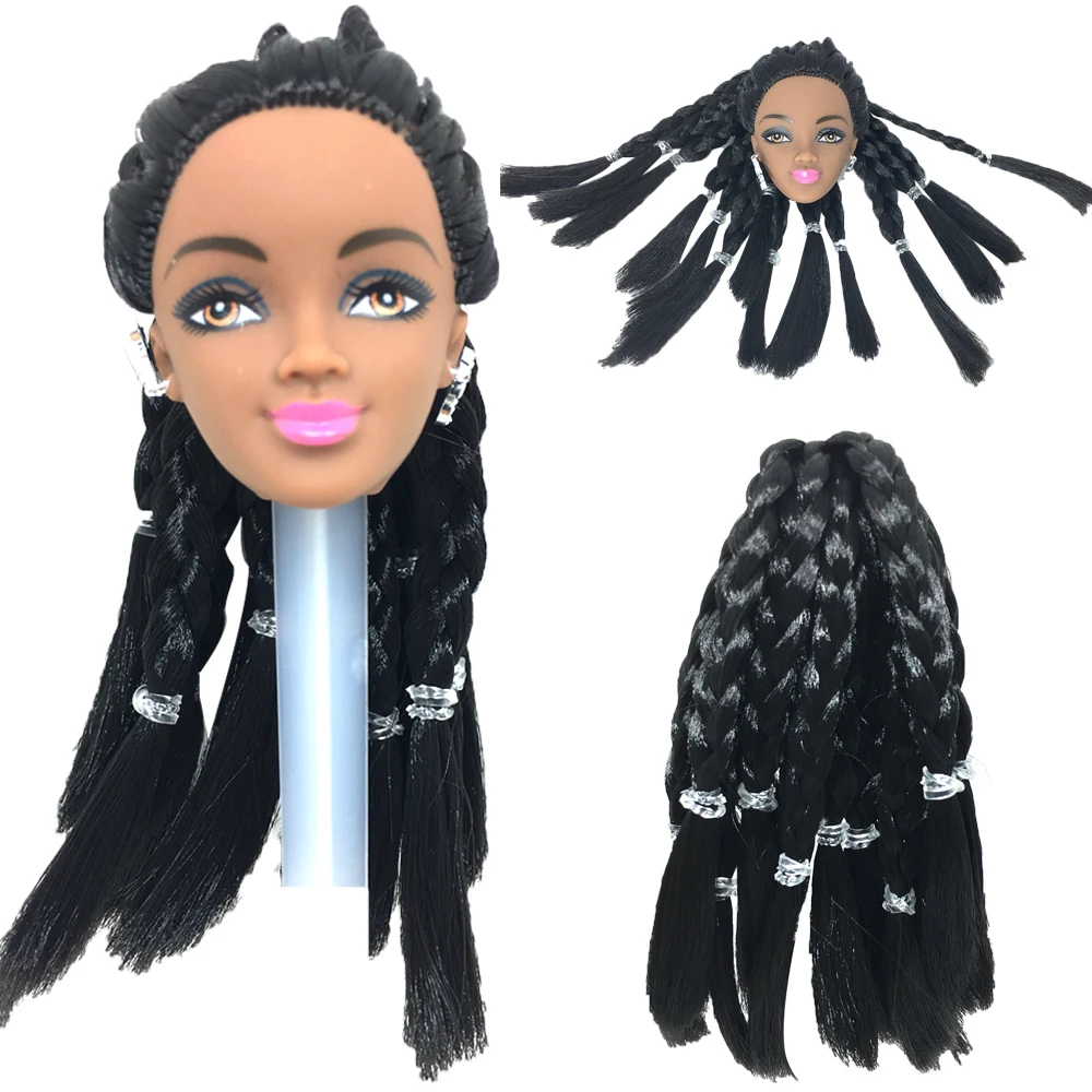 NK одна шт черная кукла волосы голова для куклы Барби аксессуары черная Африка взрыв прическа Лучший DIY подарок для куклы для девочек