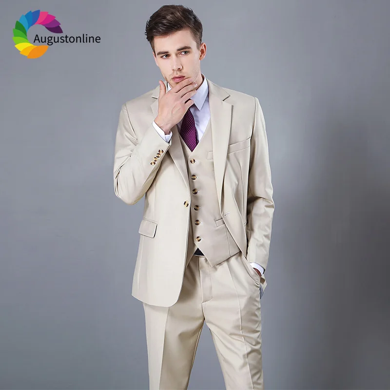 

Begei Wedding Men Suits 3 Pieces (Jacket+Pants+Vest) Slim Fit Groom Tuxedos Bridegroom Suits Best Man Blazer