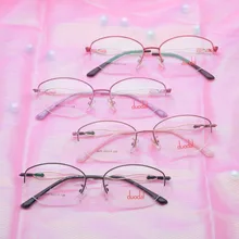 Деловые очки для близорукости, женские очки, оправа для молодых людей, полурамка, Круглый комфорт лица