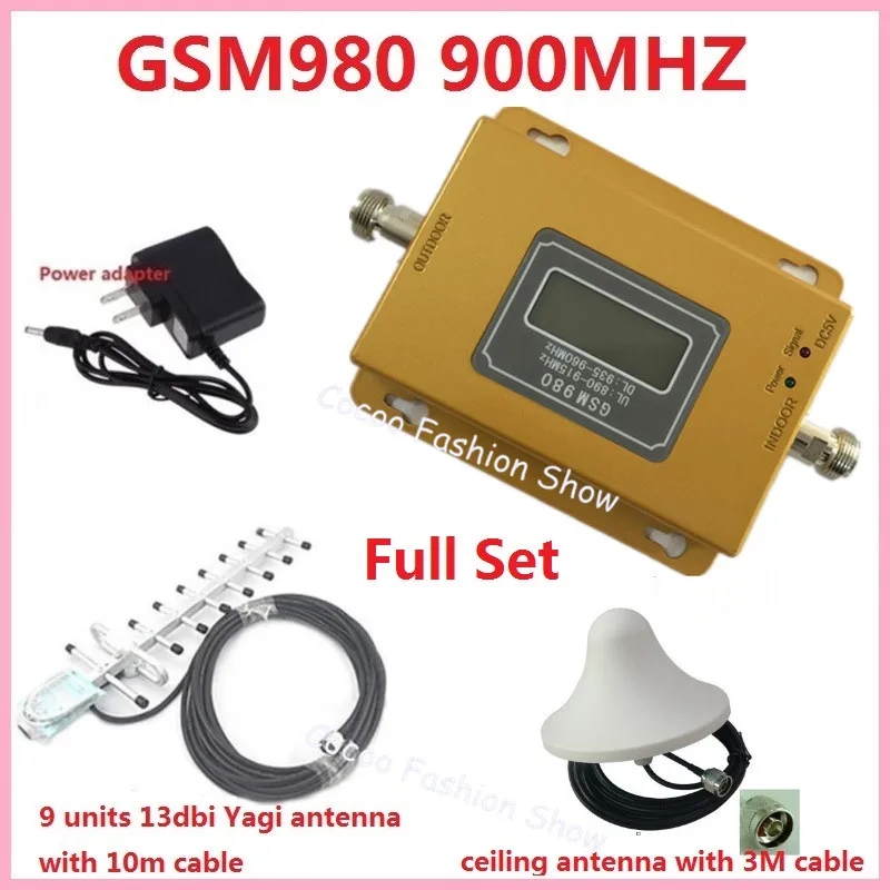 

70dB LCD GSM 900MHz Wireless Mobile Phone Repeater Signal Booster ,Cell phone Signal Booster Amplifier + Indoor Outdoor Antenna