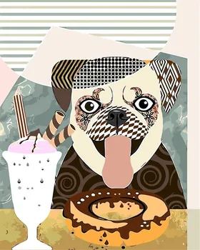 

Animal Digital dog oil Painting drawing By Numbers Abstract Home Decor Kits dogs Coloring pictures Paint By Number For Kids Gift