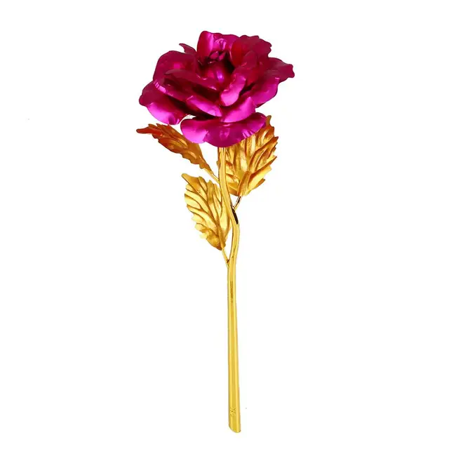 24K Gold Plated Rose Flower Artificial Valentine's Day Gift Birthday