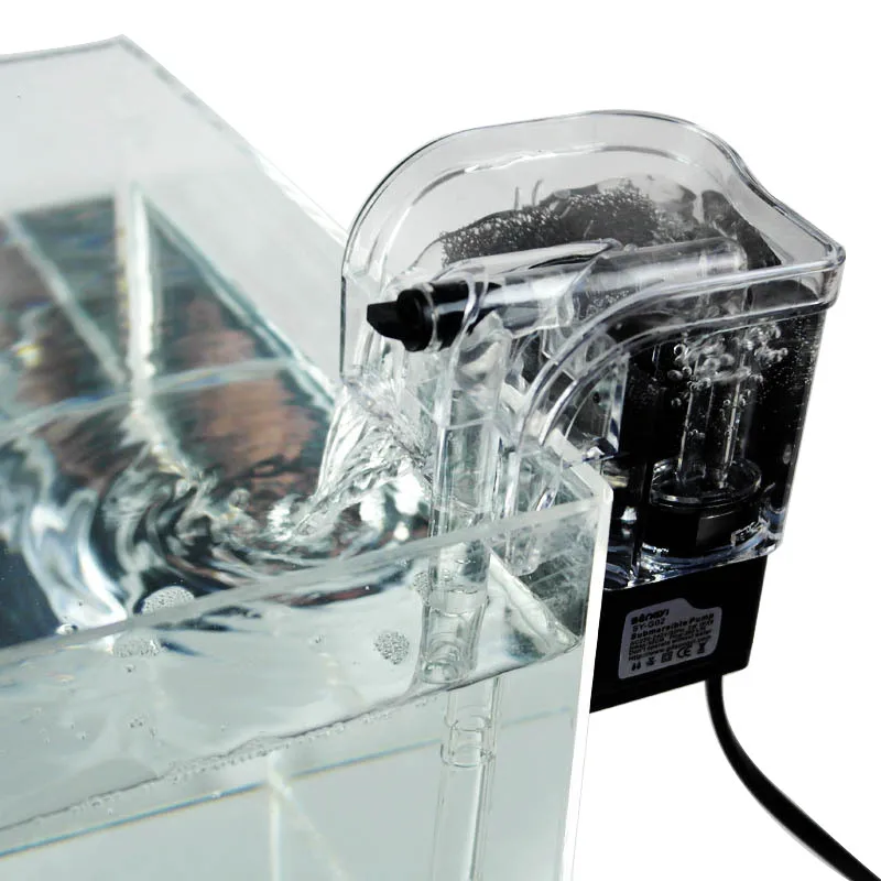 220V 120L Biological Aquarium Fish Tank Water Fall Hang On Slim Filter