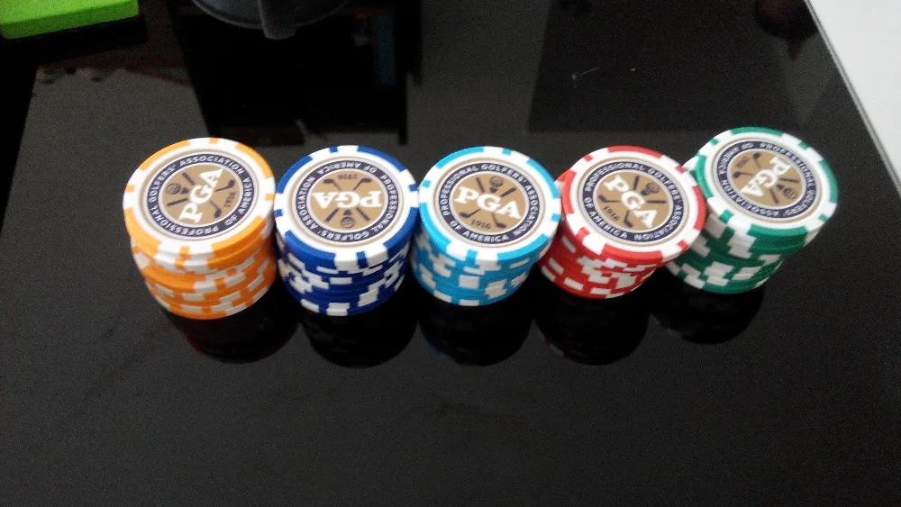 12EA new design pga golf poker chip ball marker many color 40cm dia 11.5g best seller golf ball marker 6