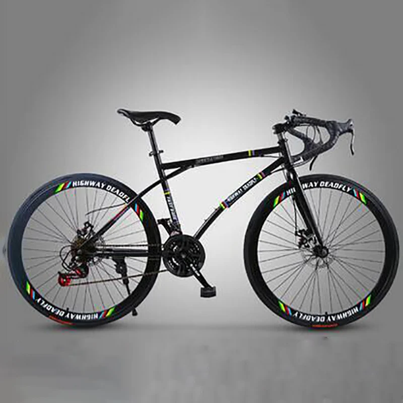 26 Inch Variable Speed Solid Tire Bend Handlebar Road Racing Bike Adult