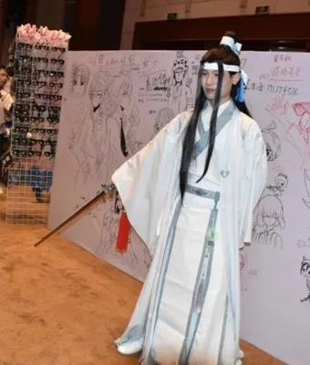 Lan Wangji Косплей Grandmaster of Demonic культивирование костюм Lan Wangji взрослый Mo Dao Zu Shi костюм основатель диаболизма