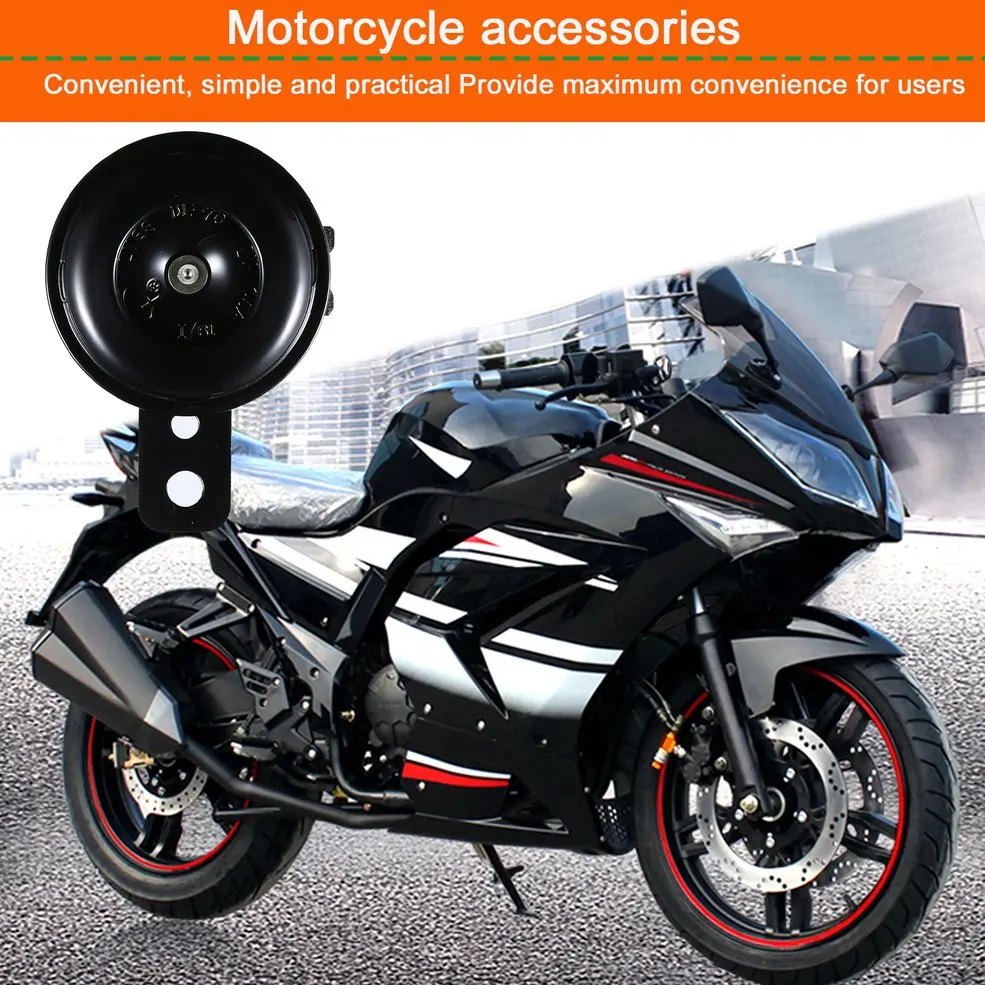 Motorcycle Electric Horn Kit 12V 1.5A Waterproof Round Loud Horn Speakers with 105db for Scooter Moped Dirt Bike ATV Motorcycle