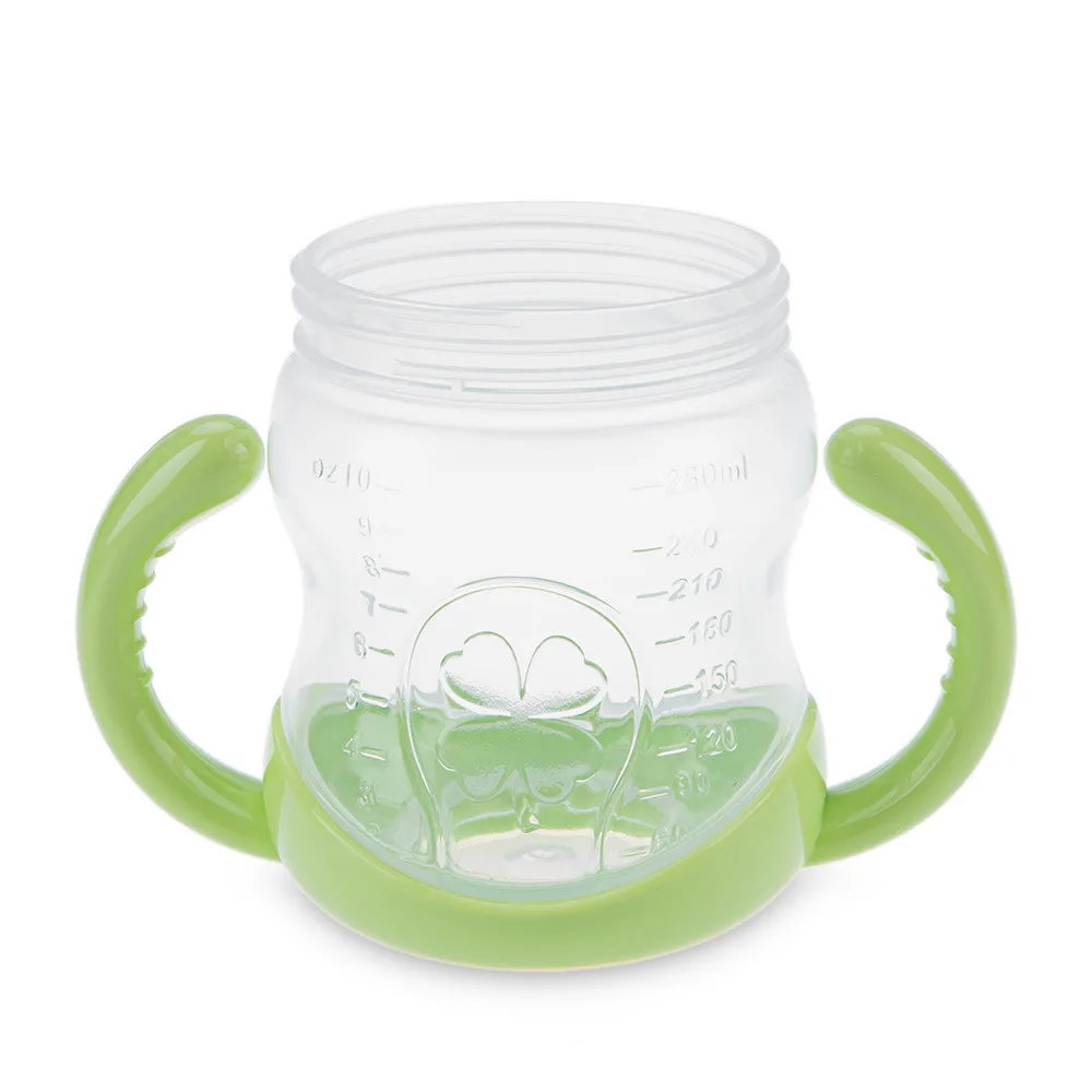 Best-Selling 1Pc New Double Handle Baby Trainer Cup Straw Type Cup Baby Kids Children Feeding Drinking Water Bottle Cup 280ml 03